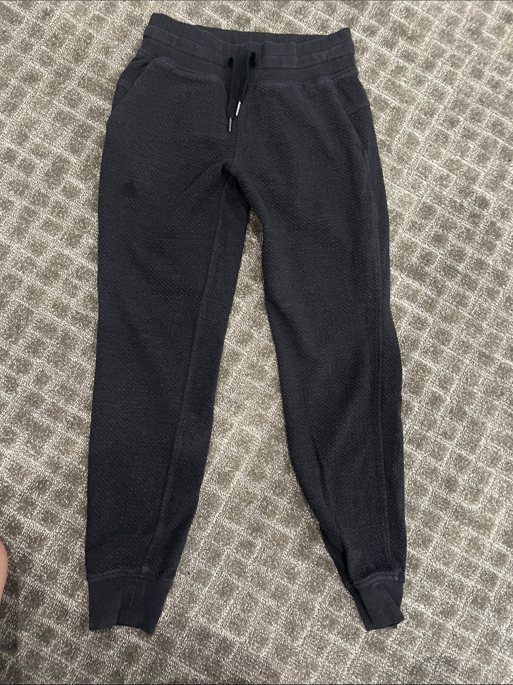 lululemon athletica Black Textured Fleece Joggers